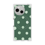 プレミアムスクエアケース with SnapMag［ 水彩ドット・レトロカラー - Green ］
