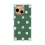 プレミアムスクエアケース with SnapMag［ 水彩ドット・レトロカラー - Green ］