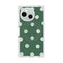 プレミアムスクエアケース with SnapMag［ 水彩ドット・レトロカラー - Green ］