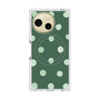 プレミアムスクエアケース with SnapMag［ 水彩ドット・レトロカラー - Green ］