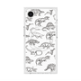 プレミアムスクエアケース with SnapMag［ Dinosaurs No.2 - White ］