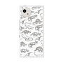 プレミアムスクエアケース with SnapMag［ Dinosaurs No.2 - White ］