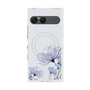 プレミアムスクエアケース with SnapMag［ Natural Flower - blue ］