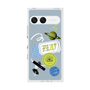 プレミアムスクエアケース with SnapMag［ Playful sticker - Dusty Blue ］
