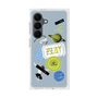 プレミアムスクエアケース with SnapMag［ Playful sticker - Dusty Blue ］