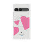 プレミアムスクエアケース with SnapMag［ LANVIN en Bleu Hearts Pink - ランバン ハート ピンク ］