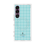 プレミアムスクエアケース with SnapMag［ Houndstooth Pattern Blue with LANVIN en Bleu logo- ランバン 千鳥格子柄 ブルー ］