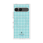 プレミアムスクエアケース with SnapMag［ Houndstooth Pattern Blue with LANVIN en Bleu logo- ランバン 千鳥格子柄 ブルー ］