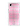 プレミアムスクエアケース with SnapMag［ Houndstooth Pattern Pink with LANVIN en Bleu logo- ランバン 千鳥格子柄 ピンク ］