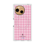 プレミアムスクエアケース with SnapMag［ Houndstooth Pattern Pink with LANVIN en Bleu logo- ランバン 千鳥格子柄 ピンク ］
