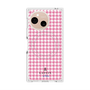 プレミアムスクエアケース with SnapMag［ Houndstooth Pattern Pink with LANVIN en Bleu logo- ランバン 千鳥格子柄 ピンク ］