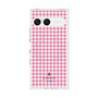 プレミアムスクエアケース with SnapMag［ Houndstooth Pattern Pink with LANVIN en Bleu logo- ランバン 千鳥格子柄 ピンク ］