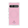プレミアムスクエアケース with SnapMag［ Houndstooth Pattern Pink with LANVIN en Bleu logo- ランバン 千鳥格子柄 ピンク ］