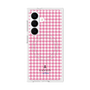 プレミアムスクエアケース with SnapMag［ Houndstooth Pattern Pink with LANVIN en Bleu logo- ランバン 千鳥格子柄 ピンク ］
