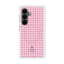 プレミアムスクエアケース with SnapMag［ Houndstooth Pattern Pink with LANVIN en Bleu logo- ランバン 千鳥格子柄 ピンク ］