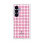 プレミアムスクエアケース with SnapMag［ Houndstooth Pattern Pink with LANVIN en Bleu logo- ランバン 千鳥格子柄 ピンク ］