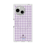 プレミアムスクエアケース with SnapMag［ Houndstooth Pattern Purple -with LANVIN en Bleu logo ランバン 千鳥格子柄 パープル ］