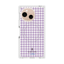 プレミアムスクエアケース with SnapMag［ Houndstooth Pattern Purple -with LANVIN en Bleu logo ランバン 千鳥格子柄 パープル ］