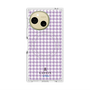 プレミアムスクエアケース with SnapMag［ Houndstooth Pattern Purple -with LANVIN en Bleu logo ランバン 千鳥格子柄 パープル ］