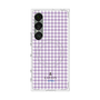 プレミアムスクエアケース with SnapMag［ Houndstooth Pattern Purple -with LANVIN en Bleu logo ランバン 千鳥格子柄 パープル ］