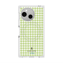 プレミアムスクエアケース with SnapMag［ Houndstooth Pattern Green with LANVIN en Bleu logo- ランバン 千鳥格子柄 グリーン ］