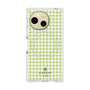 プレミアムスクエアケース with SnapMag［ Houndstooth Pattern Green with LANVIN en Bleu logo- ランバン 千鳥格子柄 グリーン ］