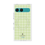 プレミアムスクエアケース with SnapMag［ Houndstooth Pattern Green with LANVIN en Bleu logo- ランバン 千鳥格子柄 グリーン ］