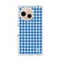 プレミアムスクエアケース with SnapMag［ Checkered Blue - ギンガムチェック ブルー ］