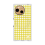 プレミアムスクエアケース with SnapMag［ Checkered Yellow - ギンガムチェック イエロー ］