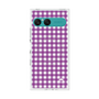 プレミアムスクエアケース with SnapMag［ Checkered Purple - ギンガムチェック パープル ］