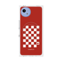 プレミアムスクエアケース with SnapMag［ Racing checkered flag Red - レーシングチェッカーフラッグ レッド ］