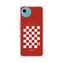 プレミアムスクエアケース with SnapMag［ Racing checkered flag Red - レーシングチェッカーフラッグ レッド ］