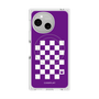 プレミアムスクエアケース with SnapMag［ Racing checkered flag Purple - レーシングチェッカーフラッグ パープル ］