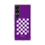 プレミアムスクエアケース with SnapMag［ Racing checkered flag Purple - レーシングチェッカーフラッグ パープル ］