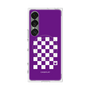 プレミアムスクエアケース with SnapMag［ Racing checkered flag Purple - レーシングチェッカーフラッグ パープル ］