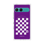 プレミアムスクエアケース with SnapMag［ Racing checkered flag Purple - レーシングチェッカーフラッグ パープル ］