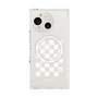 プレミアムスクエアケース with SnapMag［ Racing checkered flag White - レーシングチェッカーフラッグ ホワイト ］