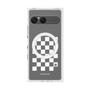 プレミアムスクエアケース with SnapMag［ Racing checkered flag White - レーシングチェッカーフラッグ ホワイト ］