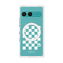 プレミアムスクエアケース with SnapMag［ Racing checkered flag White - レーシングチェッカーフラッグ ホワイト ］