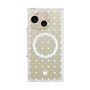 プレミアムスクエアケース with SnapMag［ CASEPLAY Crown dots White - ケースプレイ・クラウン・ドッツ ホワイト ］