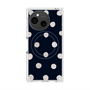 プレミアムスクエアケース with SnapMag［ 水彩ドット・レトロカラー - Navy ］