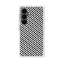 プレミアムスクエアケース with SnapMag［ Small Stripe - Gray × Black ］