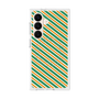 プレミアムスクエアケース with SnapMag［ Small Stripe - Green × Orange ］