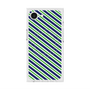 プレミアムスクエアケース with SnapMag［ Small Stripe - Navy × Green ］