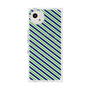 プレミアムスクエアケース with SnapMag［ Small Stripe - Navy × Green ］