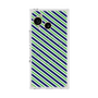 プレミアムスクエアケース with SnapMag［ Small Stripe - Navy × Green ］
