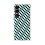 プレミアムスクエアケース with SnapMag［ Small Stripe - Navy × Green ］