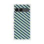 プレミアムスクエアケース with SnapMag［ Small Stripe - Navy × Green ］