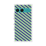 プレミアムスクエアケース with SnapMag［ Small Stripe - Navy × Green ］