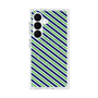 プレミアムスクエアケース with SnapMag［ Small Stripe - Navy × Green ］